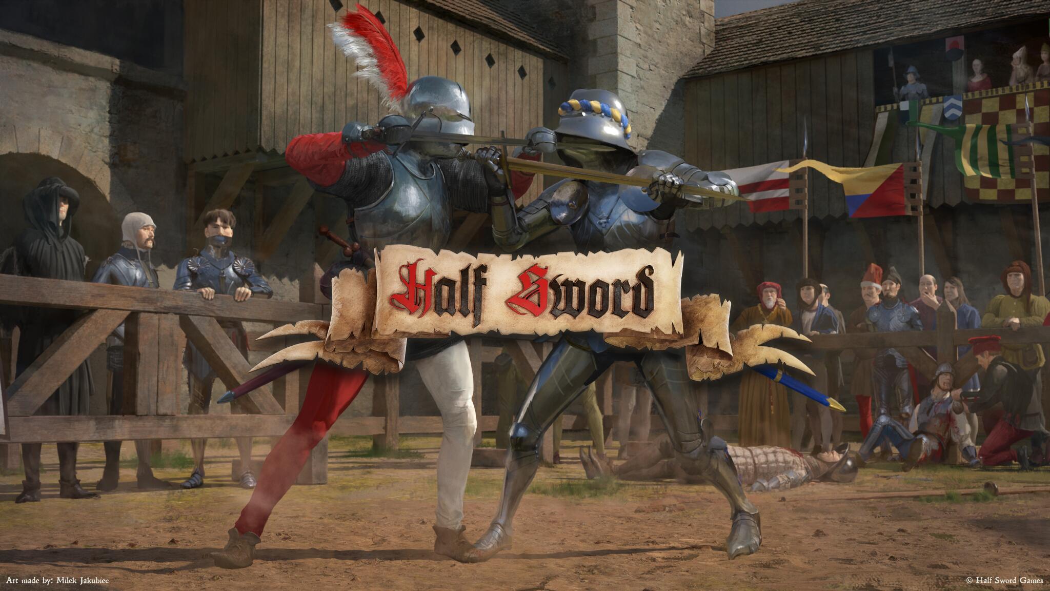 Discovery splash banner for Half Sword Discord server