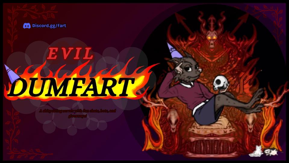 Discovery splash banner for evil dumfart | emoji • sticker • soundboards Discord server