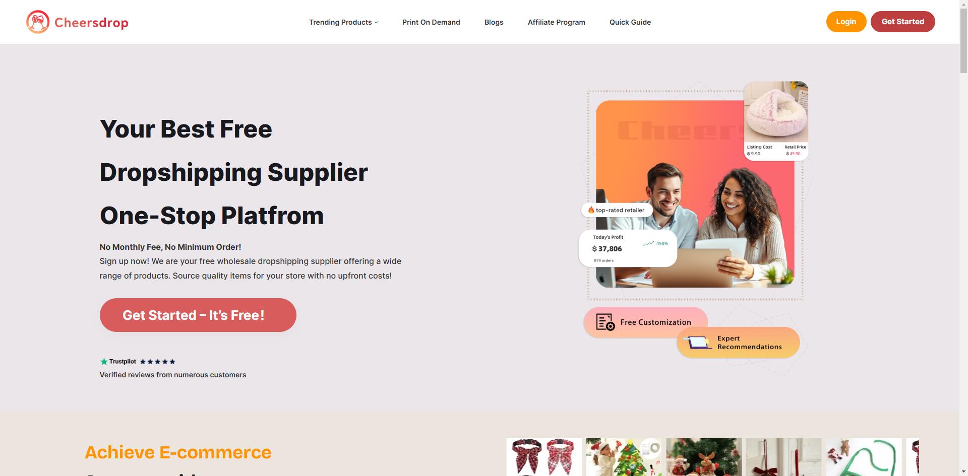 Discovery splash banner for Cheersdrop-Dropshipping Supplier Discord server