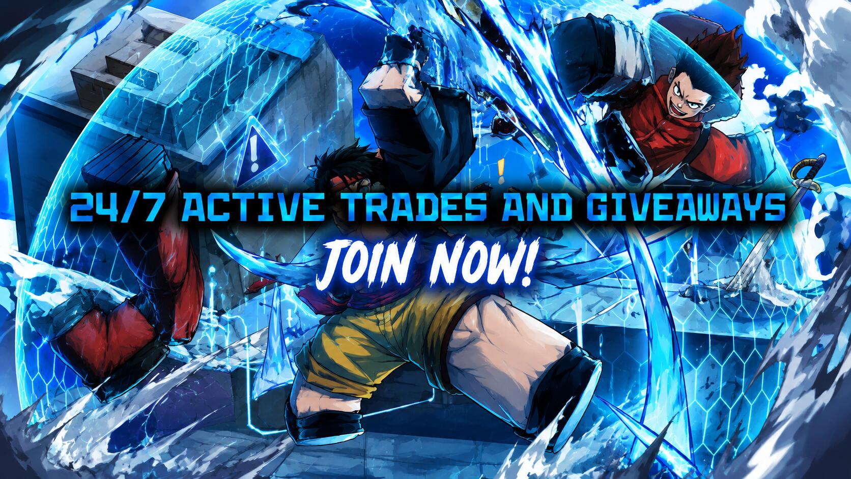 Discovery splash banner for Blox Fruits Trading Server Discord server