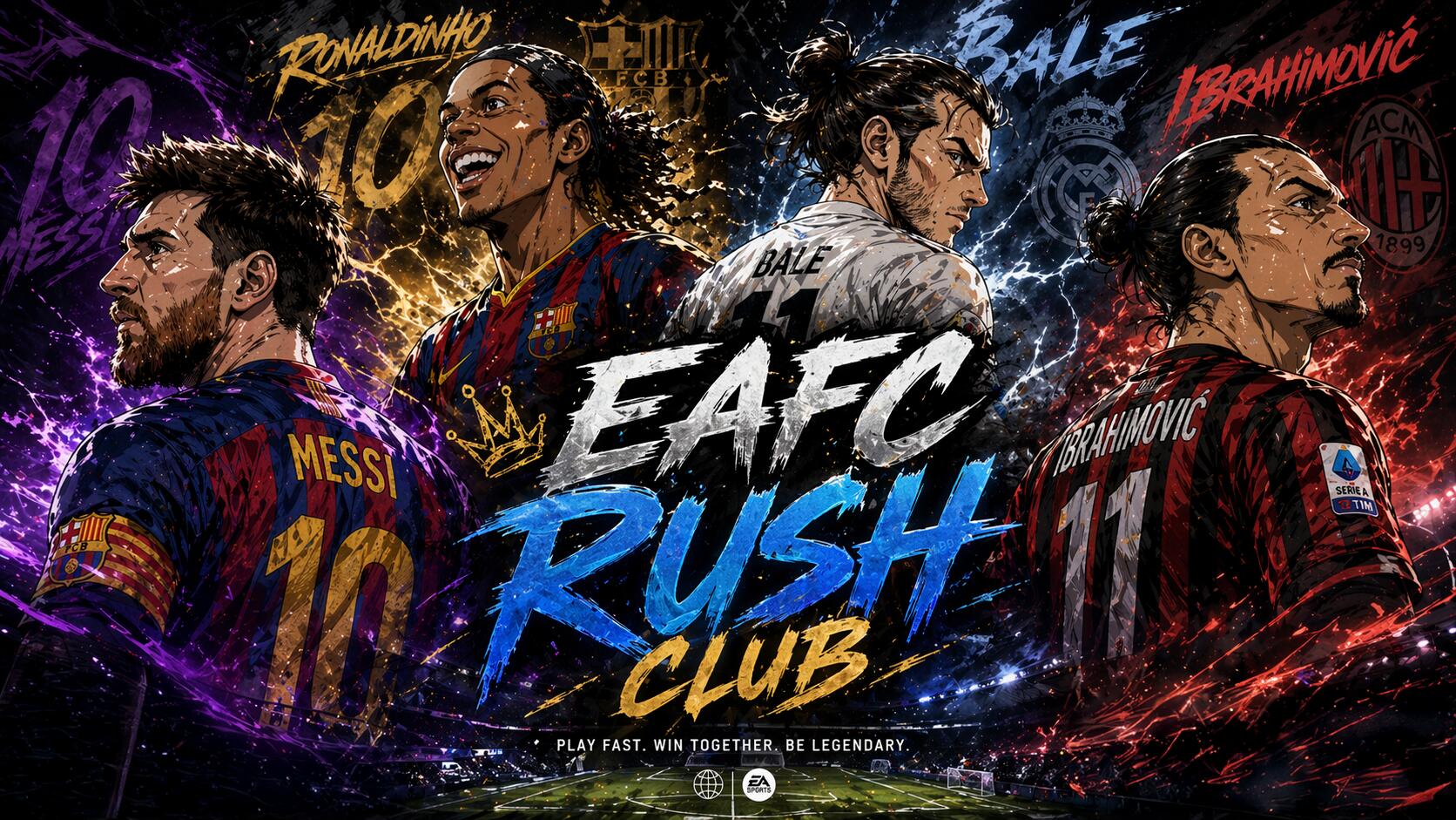 Discovery splash banner for ⚽ EA FC Rush Community (UT, Clubs, The Grounds) Discord server