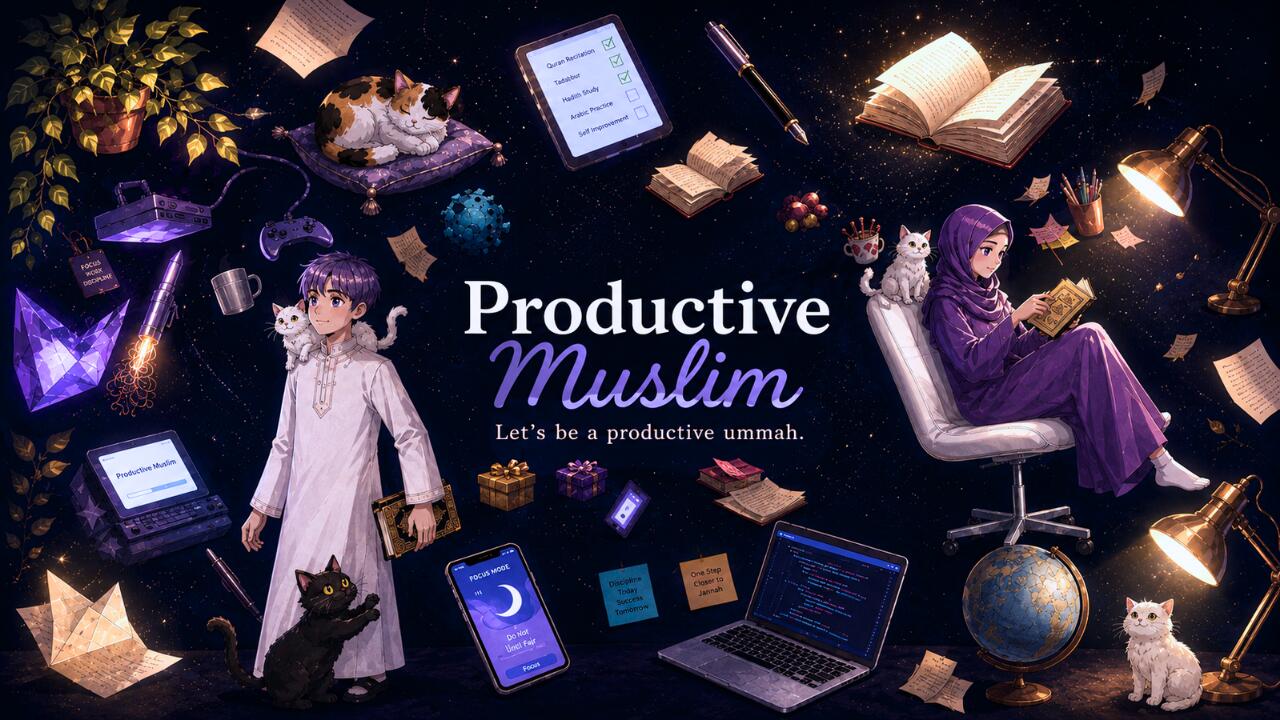Discovery splash banner for Productive Muslim ๐ Discord server