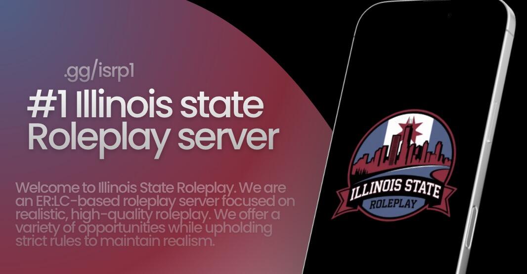 Discovery splash banner for Illinois State Roleplay | ER:LC Discord server