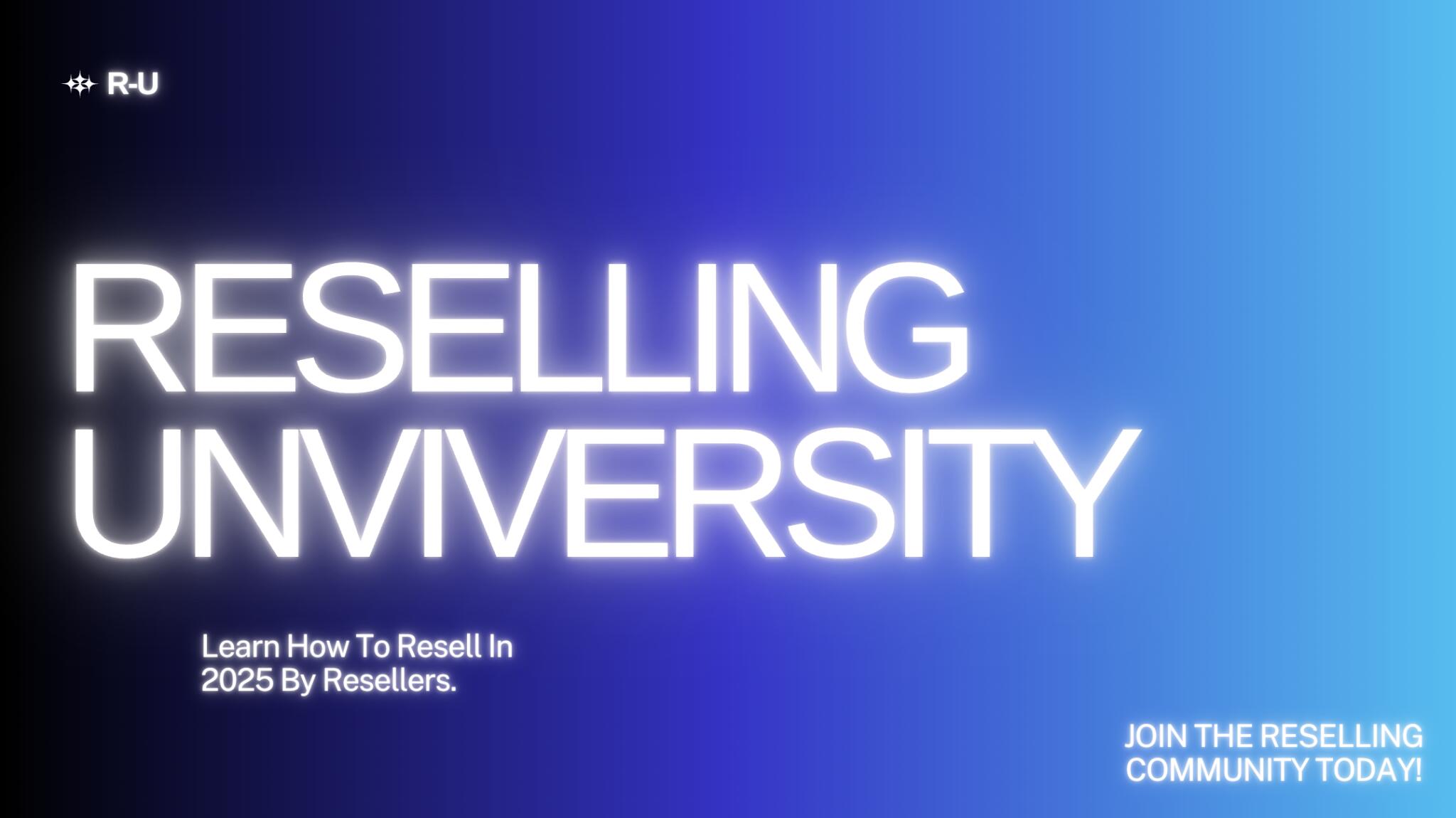 Discovery splash banner for Reselling University Discord server