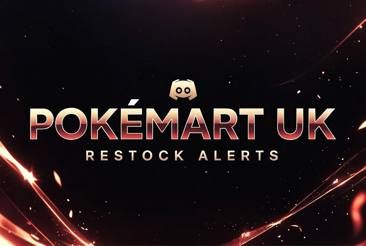 Discovery splash banner for PokéMart UK - Restock Alerts Discord server