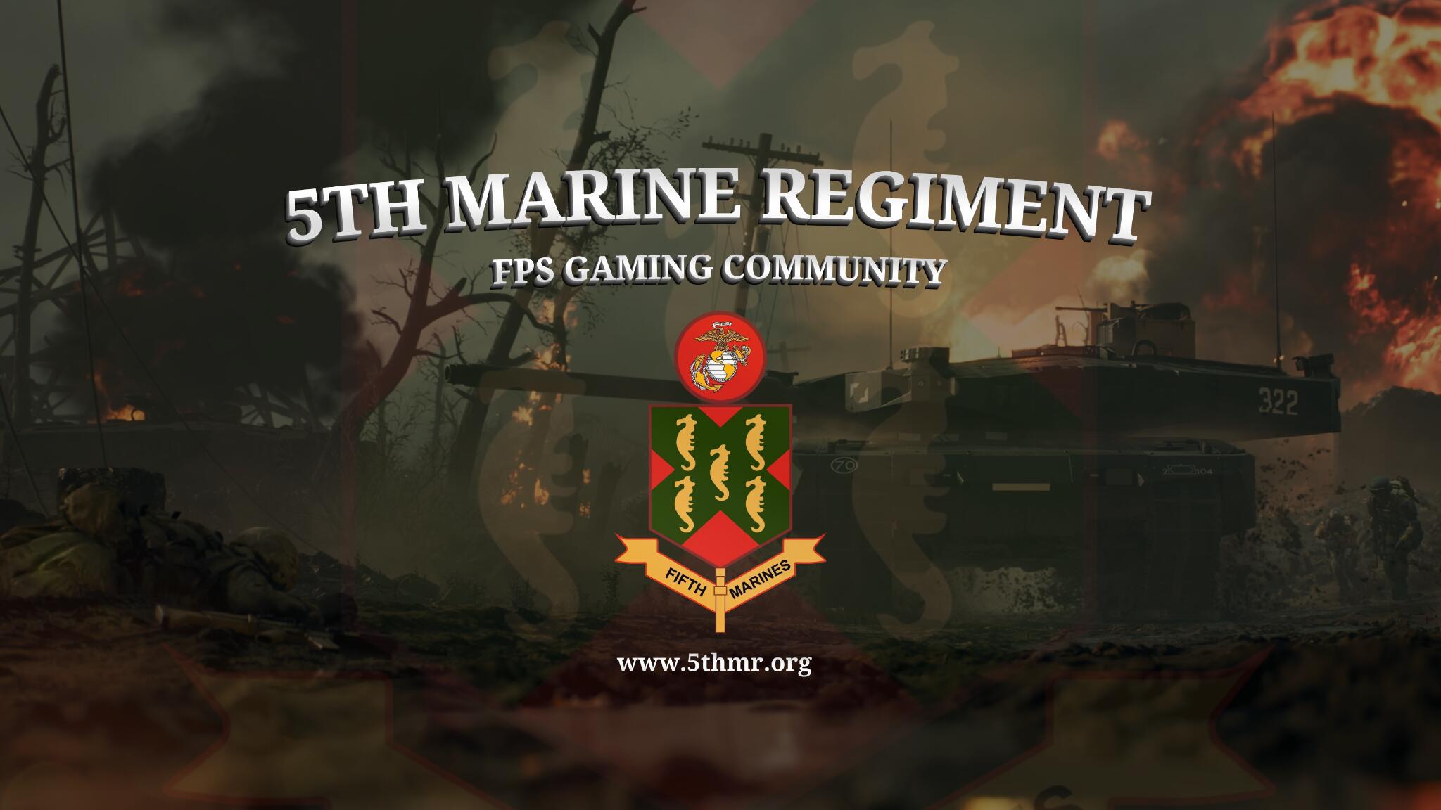 Discovery splash banner for 5th Marine Regiment - 5thmr.org Discord server