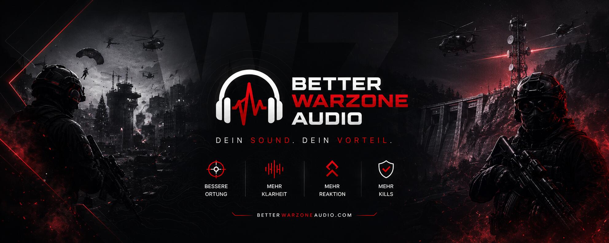Discovery splash banner for Better Warzone Audio Discord server