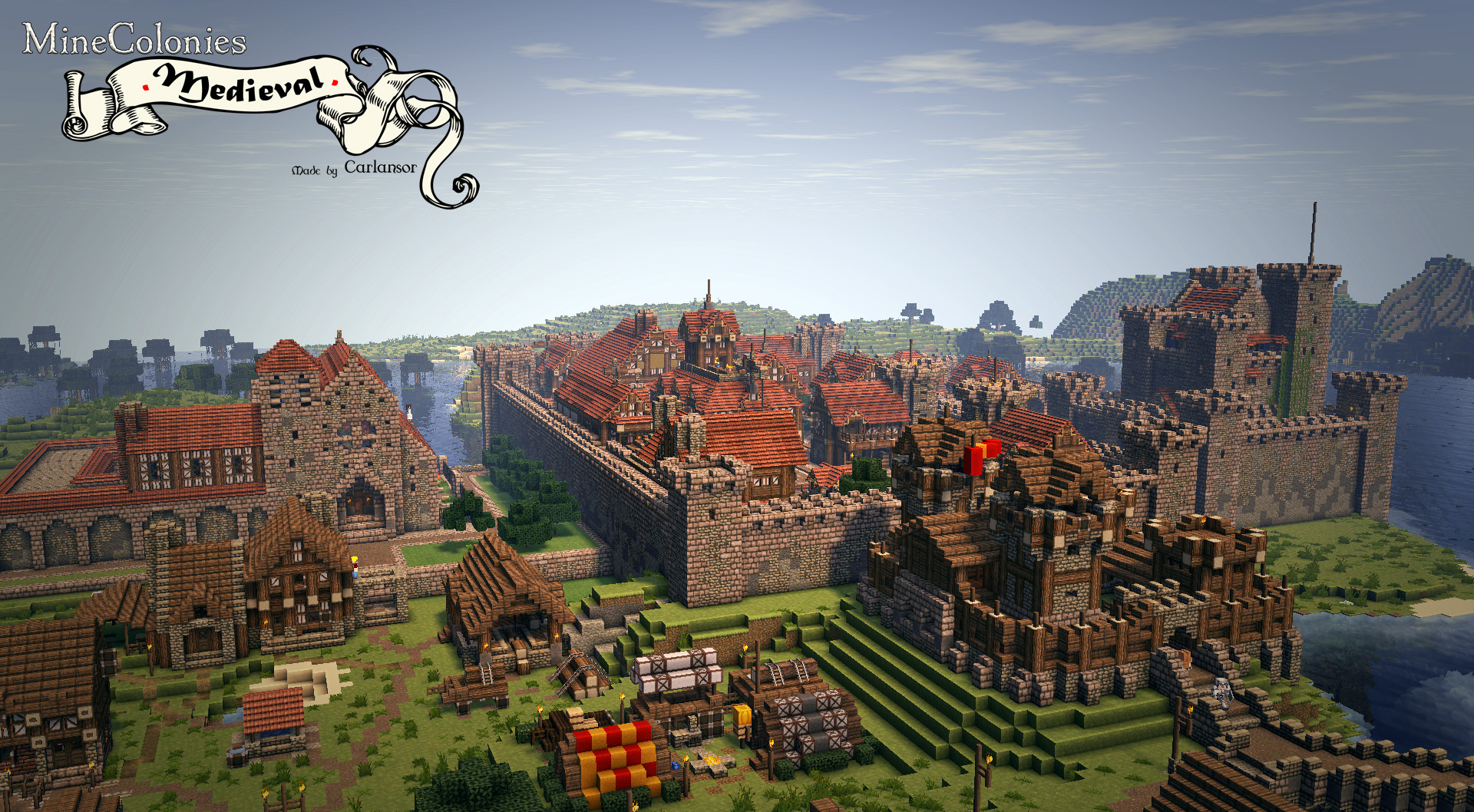 Discovery splash banner for MineColonies Discord server