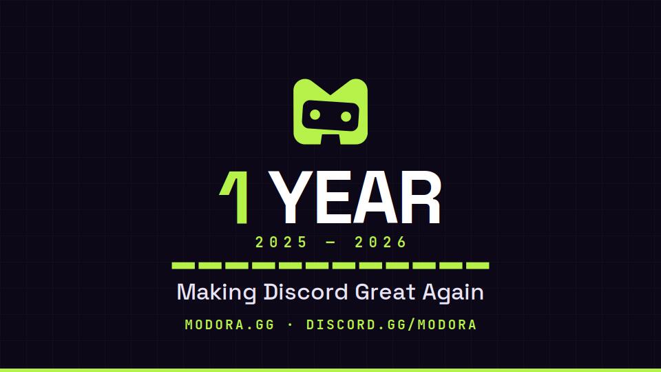 Discovery splash banner for Modora | Making Discord great again Discord server