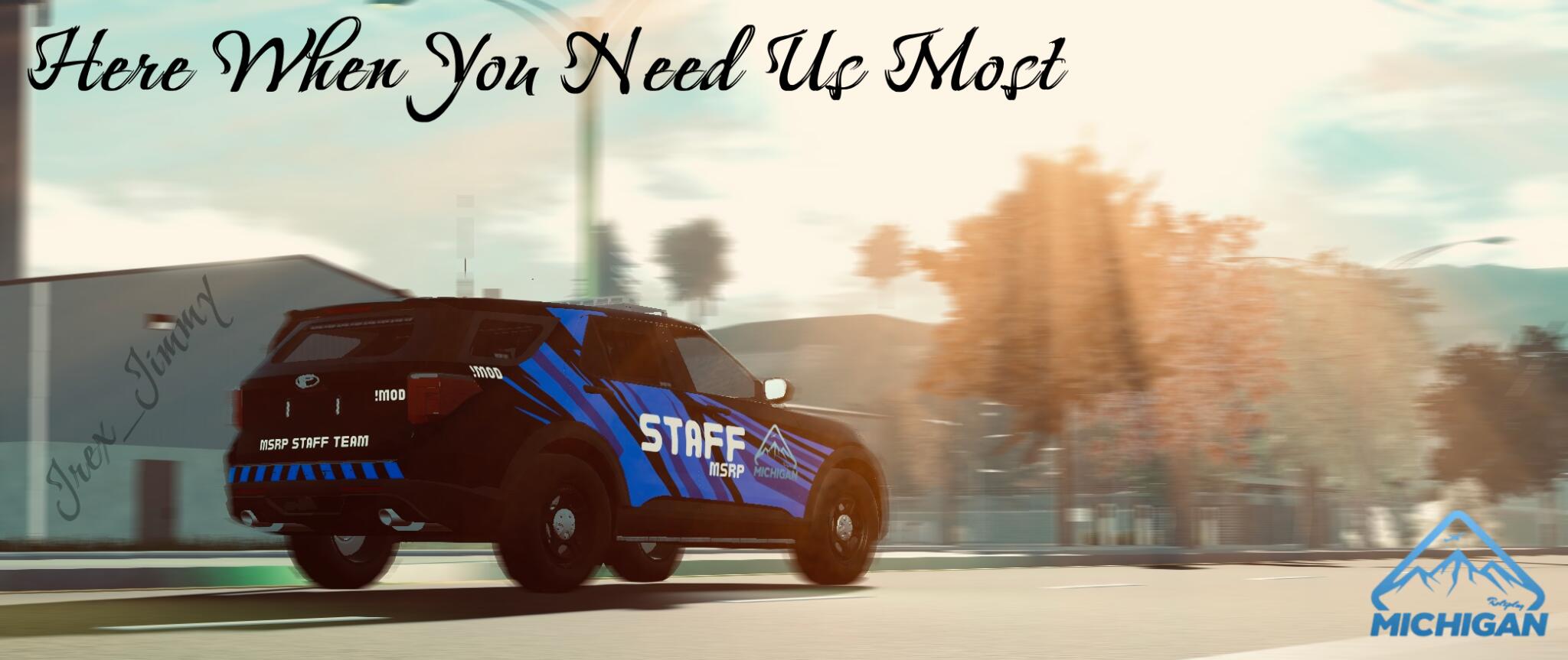 Discovery splash banner for Michigan State Roleplay Discord server