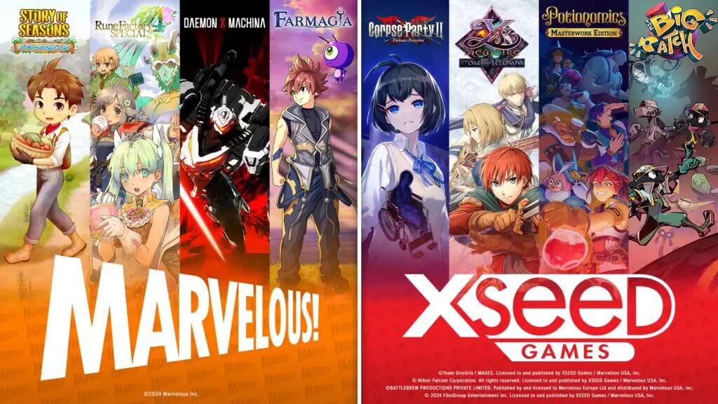 Discovery splash banner for Marvelous USA/XSEED Games Discord server