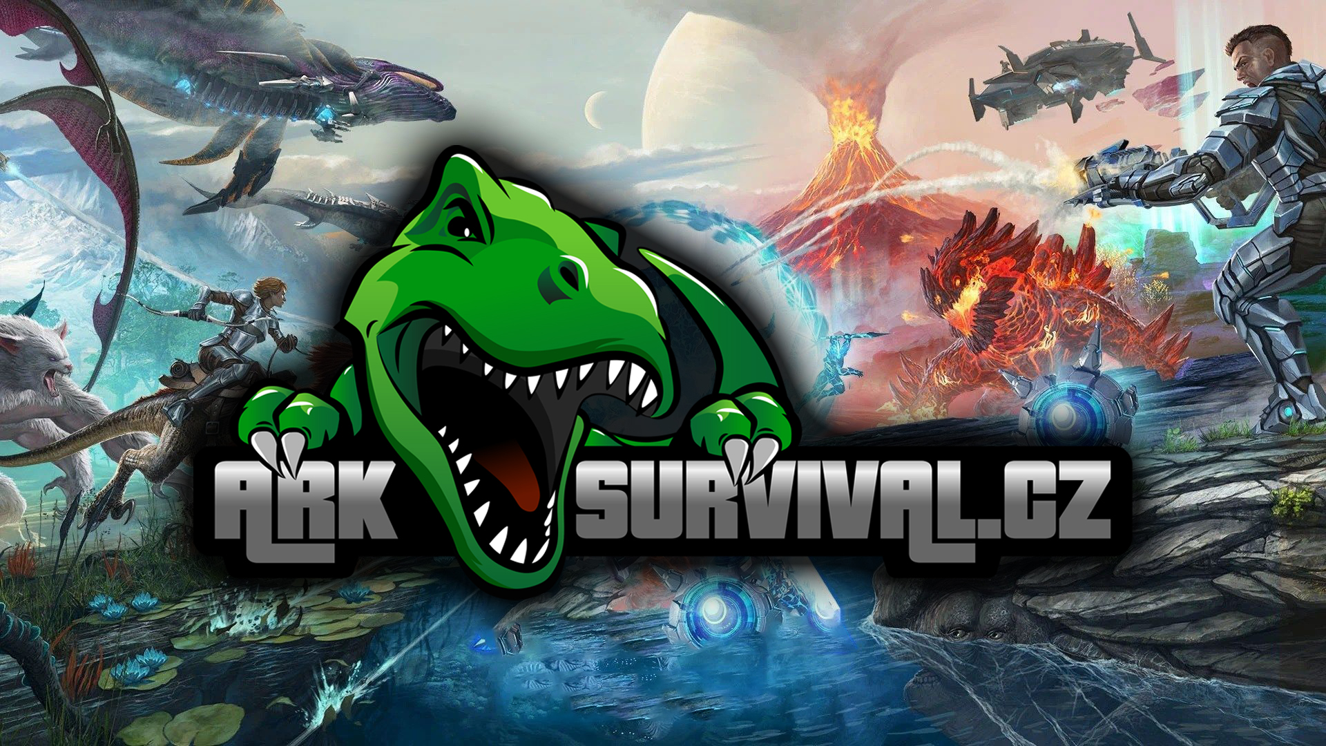 Discovery splash banner for ARKSURVIVAL.CZ/SK – Ark Survival Evolved a Ascended PvE servery Discord server