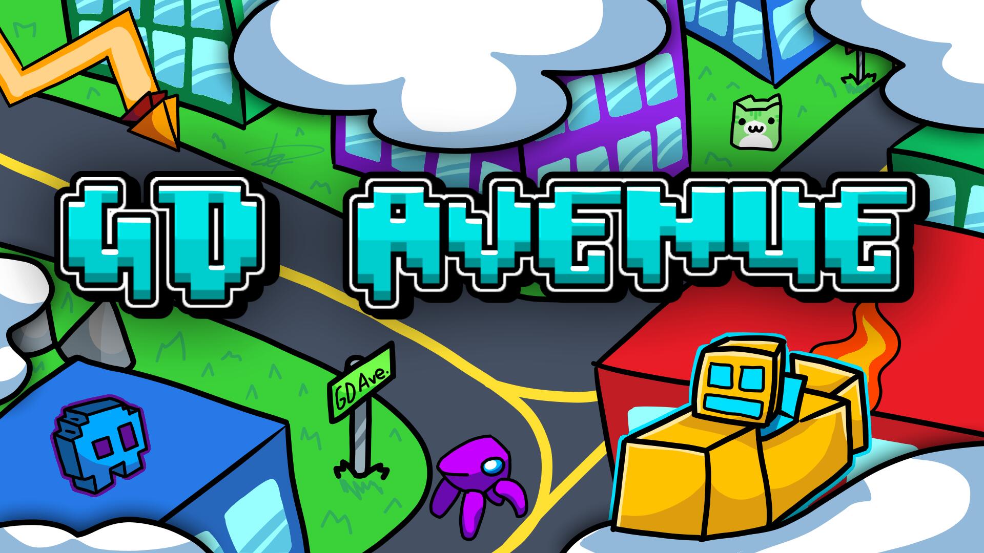 Discovery splash banner for Geometry Dash Avenue Discord server