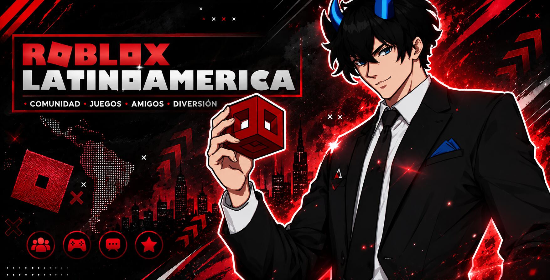 Discovery splash banner for Roblox LatinoAmerica⭐ Discord server