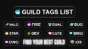 Discovery splash banner for Guild Tags List | 100+ FREE GUILDS Discord server