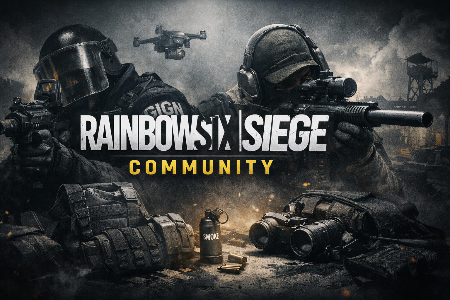 Discovery splash banner for Rainbow Six Siege Community Discord server
